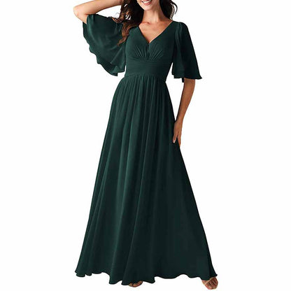 Women's Elegant V-Neck Formal Evening Dresses Bridesmaid dress