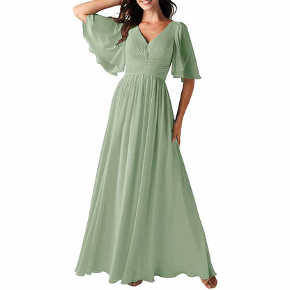 Women's Elegant V-Neck Formal Evening Dresses Bridesmaid dress