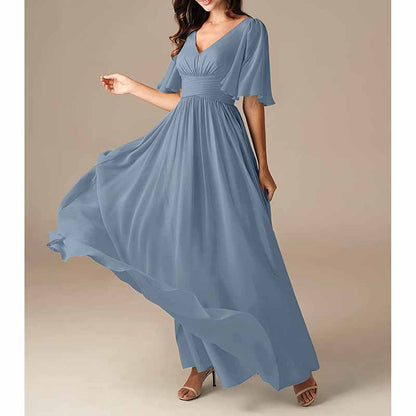 Women's Elegant V-Neck Formal Evening Dresses Bridesmaid dress