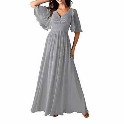 Women's Elegant V-Neck Formal Evening Dresses Bridesmaid dress