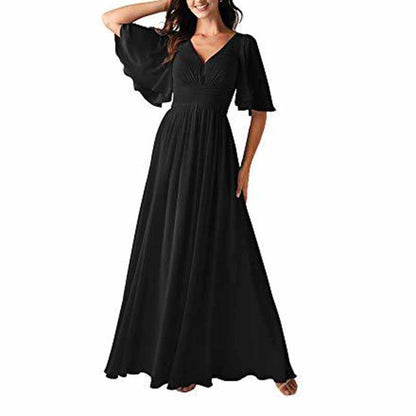 Women's Elegant V-Neck Formal Evening Dresses Bridesmaid dress