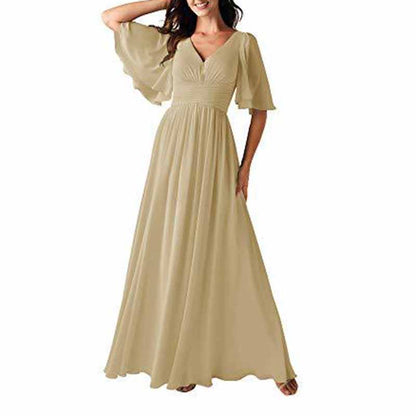 Women's Elegant V-Neck Formal Evening Dresses Bridesmaid dress