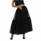 Women Ankle/Full Length Elastic Pleated Maxi Mesh Long Tutu Skirt