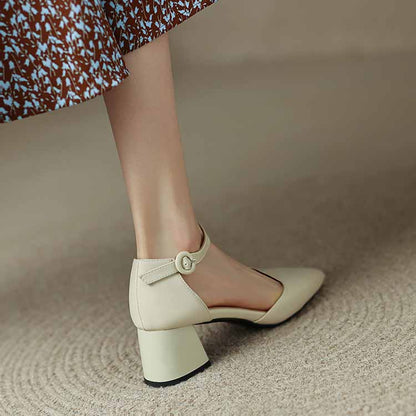 Womens Low Mid Square Heel Ankle Strap Sandal Shoes