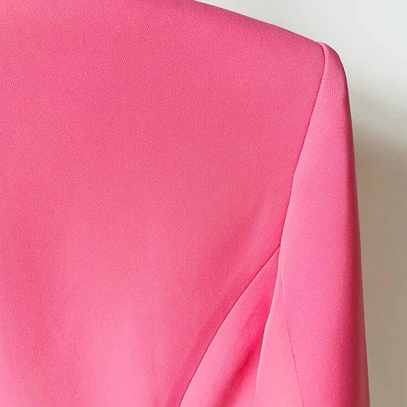 Women Business Coat Blazer Long Sleeve Pink Tops Slim Jacket Outwear