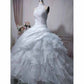 A-Line/Princess Lace Applique Scoop Sleeveless Sweep/Brush Train Wedding Dresses