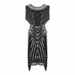 1920s Gatsby Dress Long Fringe Flapper Dress 20s Sequins Beaded Dress