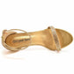 Gold Open Toe Heeled Ankle Buckle Strap Evening Pump Sandal Shoes