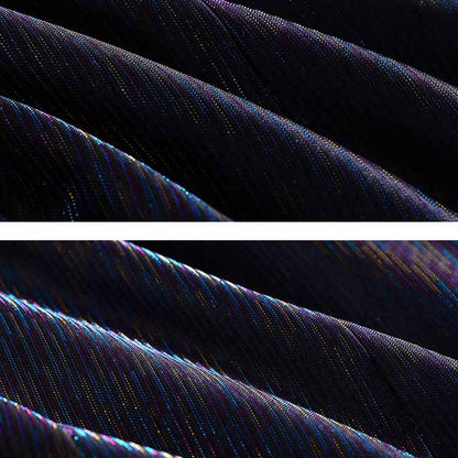 Women Sequins Dark Blue Blazer Long Sleeve Double breasted Party Jacket