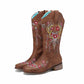 Women Floral Fantasy Cowgirl Chunky Boots Country Western Boot
