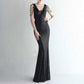 Women's Dress V Neck Long Maxi Elegant Mermaid Formal Dresses Evening Gown S-4XL