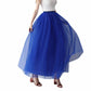 Women Full Length Elastic Pleated Maxi Chiffon Long Tutu Skirt