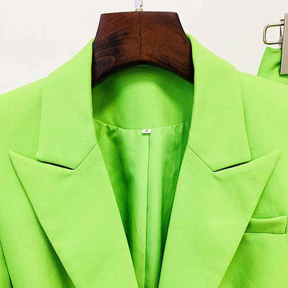 Women Suits 2 Piece Mint Green One Button Blazer With Flare Pants Suit