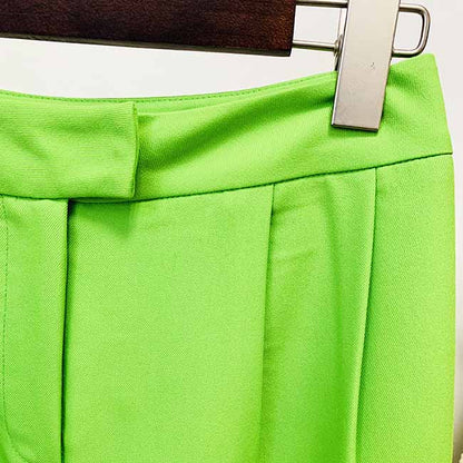 Women Suits 2 Piece Mint Green One Button Blazer With Flare Pants Suit