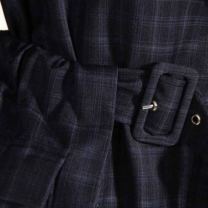 Women's Long Trench Coat Windproof Classic Lapel Belted Overcoat with Pockets