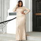 Women Plus Size Gold Sequin Prom Dresses Long Formal Wedding Dresses