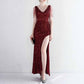 Womens Party Dress Sequins V-Neck Long Dress Formal Evening Prom Gowns S-4XL