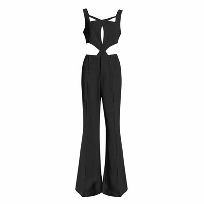 Women 3 Piece Flared Pants Set Fashion Pant Suit In Black, Rose Color