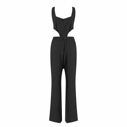 Women 3 Piece Flared Pants Set Fashion Pant Suit In Black, Rose Color