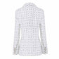 Women Check Blazers Vintage Lapel Collar Double Breasted Plaid Long Sleeve Blazer