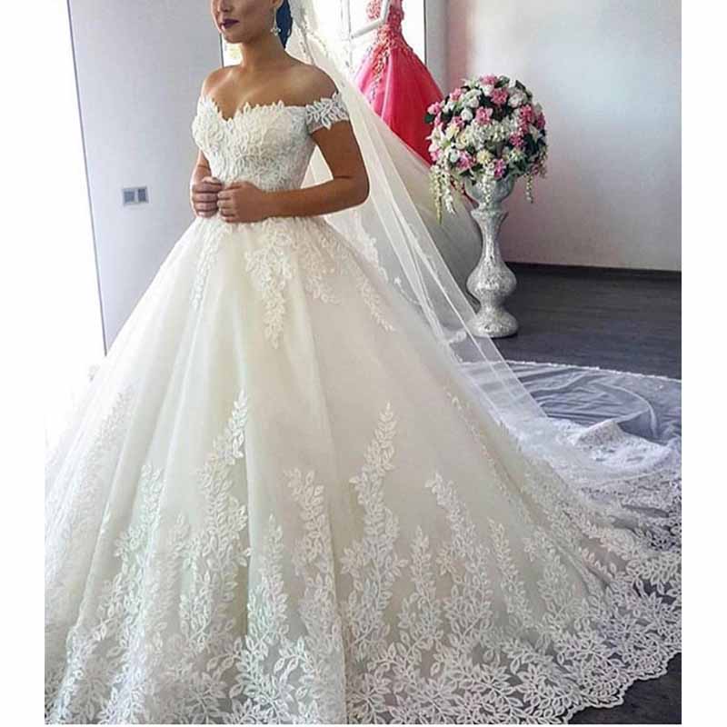 Women's Elegant Lace Appliques Beach Wedding Dresses Bridal Gowns