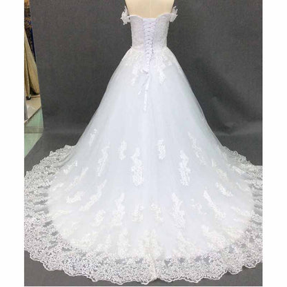 Women's Elegant Lace Appliques Beach Wedding Dresses Bridal Gowns