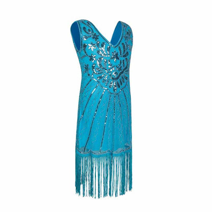 Kid's Fringed Flapper Dress Costume Sequin Short Gala Dress