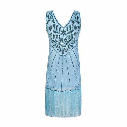 Kid's Fringed Flapper Dress Costume Sequin Short Gala Dress