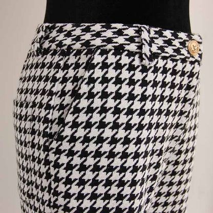 Womes Houndstooth Flared Pants