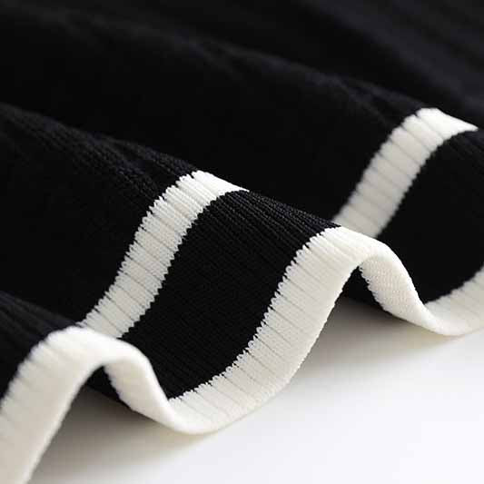 Womens Two Pieces Suit Short-Sleeve Knit V Neck Shirt + Knit Mini Skirt Set