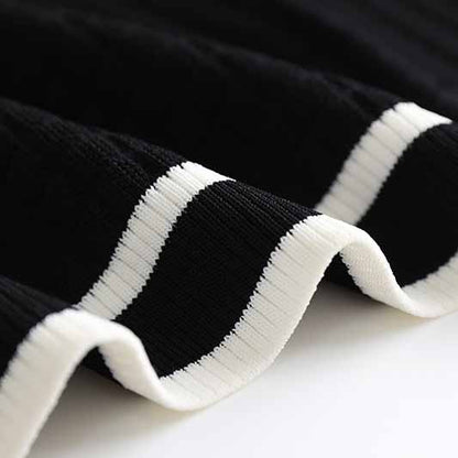 Womens Two Pieces Suit Short-Sleeve Knit V Neck Shirt + Knit Mini Skirt Set