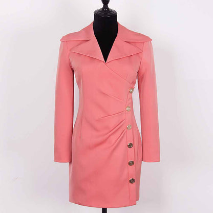 Women Long Sleeve Wrap Mini Dresses