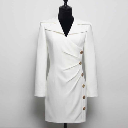 Women Long Sleeve Wrap Mini Dresses