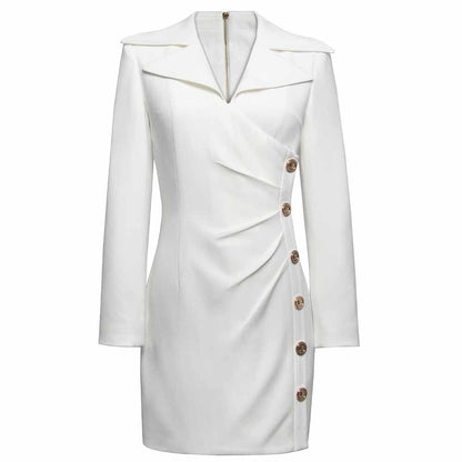 Women Long Sleeve Wrap Mini Dresses