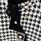 Women Tweed Thousand Bird Lattice Coat Fall Winter Leisure Short Woolen Jacket