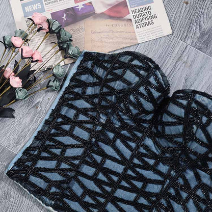 Corset Bustier Crop Top Blouse Lace Up Strapless Bra Camisole