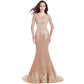 Wedding Crystals Beaded Lace Mermaid Evening Dress for Women Formal Gowns
