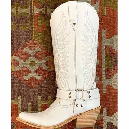 Women Strap Mid Calf Cowgirl Shoes Cowboy Boots
