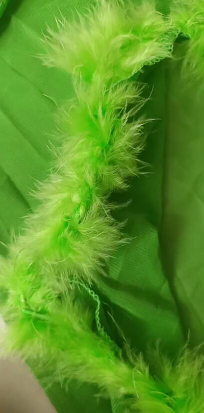 Womens Feather Tulle Robe Long Lingerie Maternity Dressing Gown Puffy Nightgown