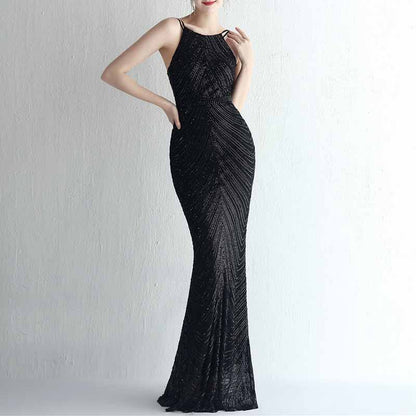 Women's Sleeveless Mermaid Detachable Train Evening Prom Dresses Party Gowns