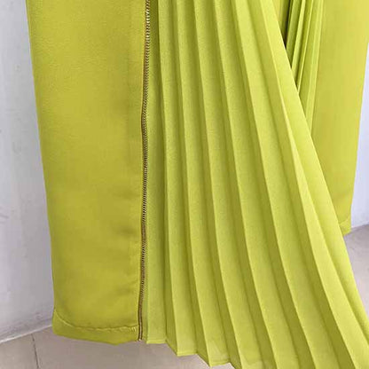 Women's Applegreen Lace-Up 2 Piece Bell-bottomed Pantsuit