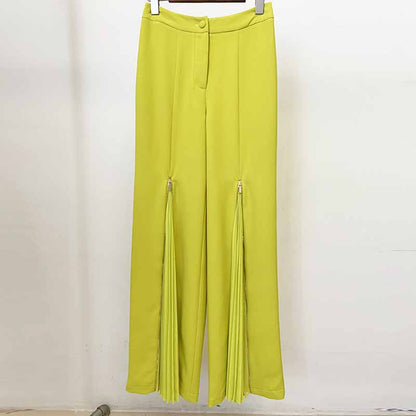 Women's Applegreen Lace-Up 2 Piece Bell-bottomed Pantsuit