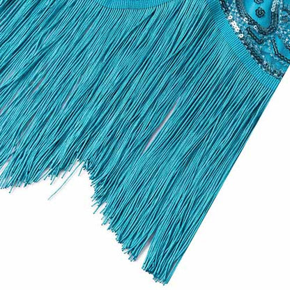 Kid's Fringed Flapper Dress Sequin Short Prom Dress