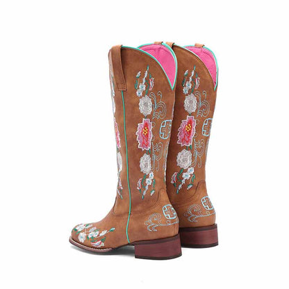 Women Floral Fantasy Cowgirl Fashion Boots Country Western Boot