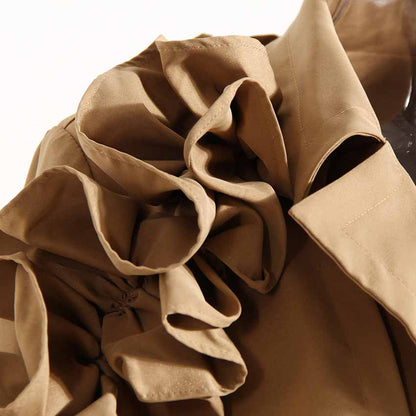 Women's Lapel Single Breasted Outwear Winter Coat with Belts