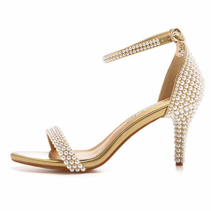 High Heel Open Toe Ankle Buckle Strap Evening Pump Sandal Shoes