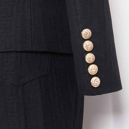 Women's Belted Pant Suit Formal 2 Piece Blazer and Pants Business Set