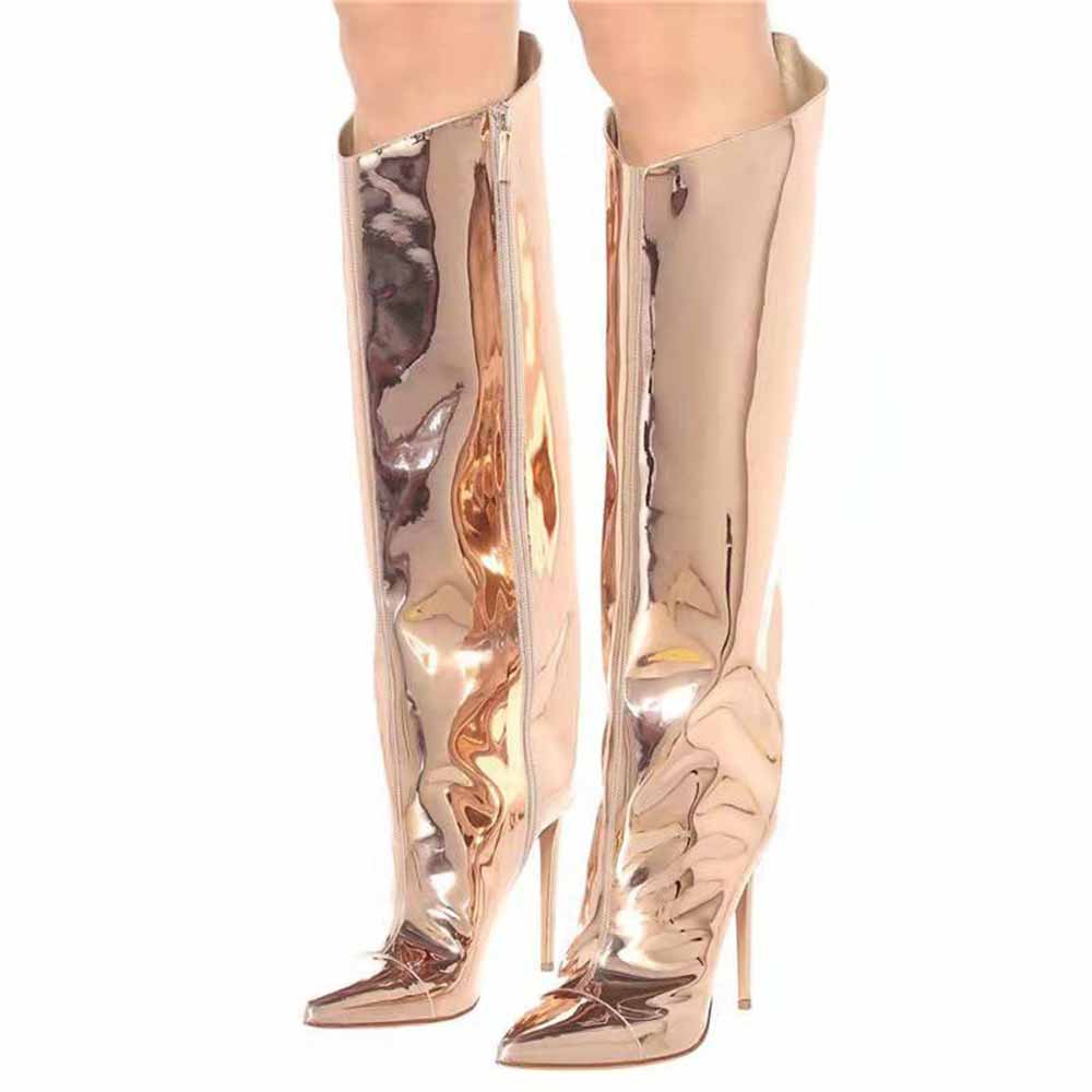 Women's Knee High Point Heeled Fashion Boots 12 colors