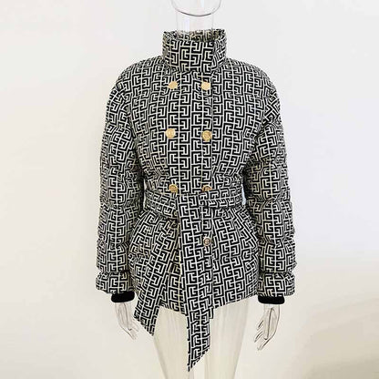 Women's Down Coat Winter Jacket Outwear Lace up Warm Coat
