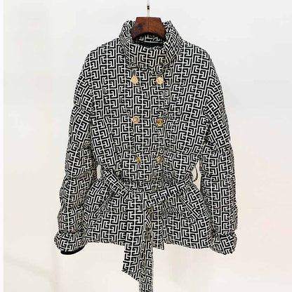 Women's Down Coat Winter Jacket Outwear Lace up Warm Coat